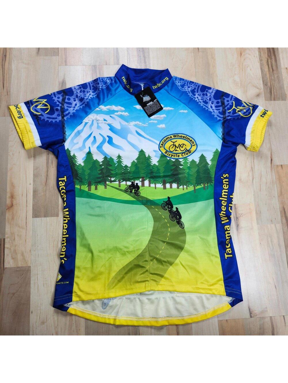 Peaksports Tacoma Wheelmen's Bicycle Club Cycling Jersey Half Zip Women XL